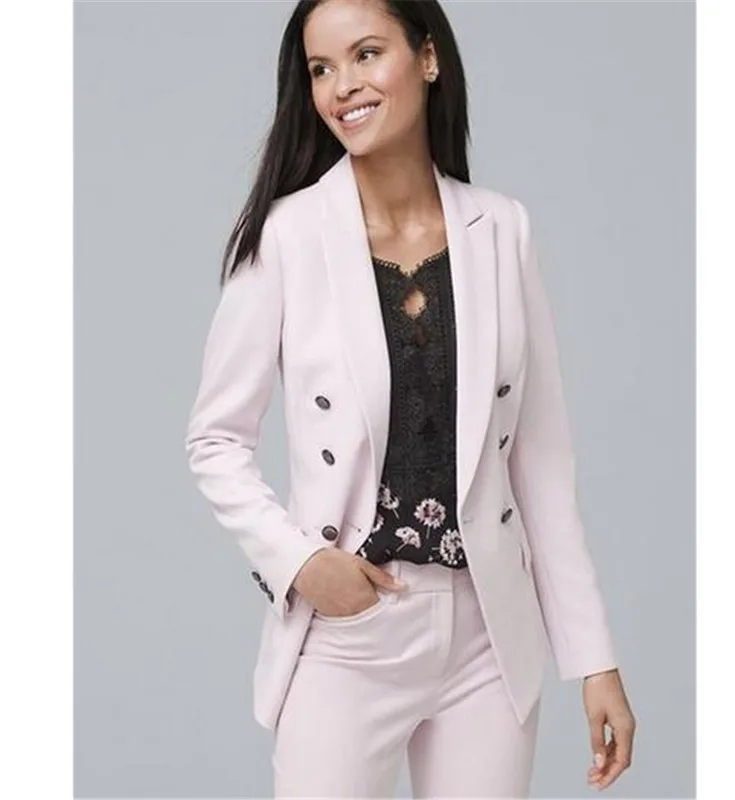 Женский брючный костюм большого размера блейзер и штаны для работы светло