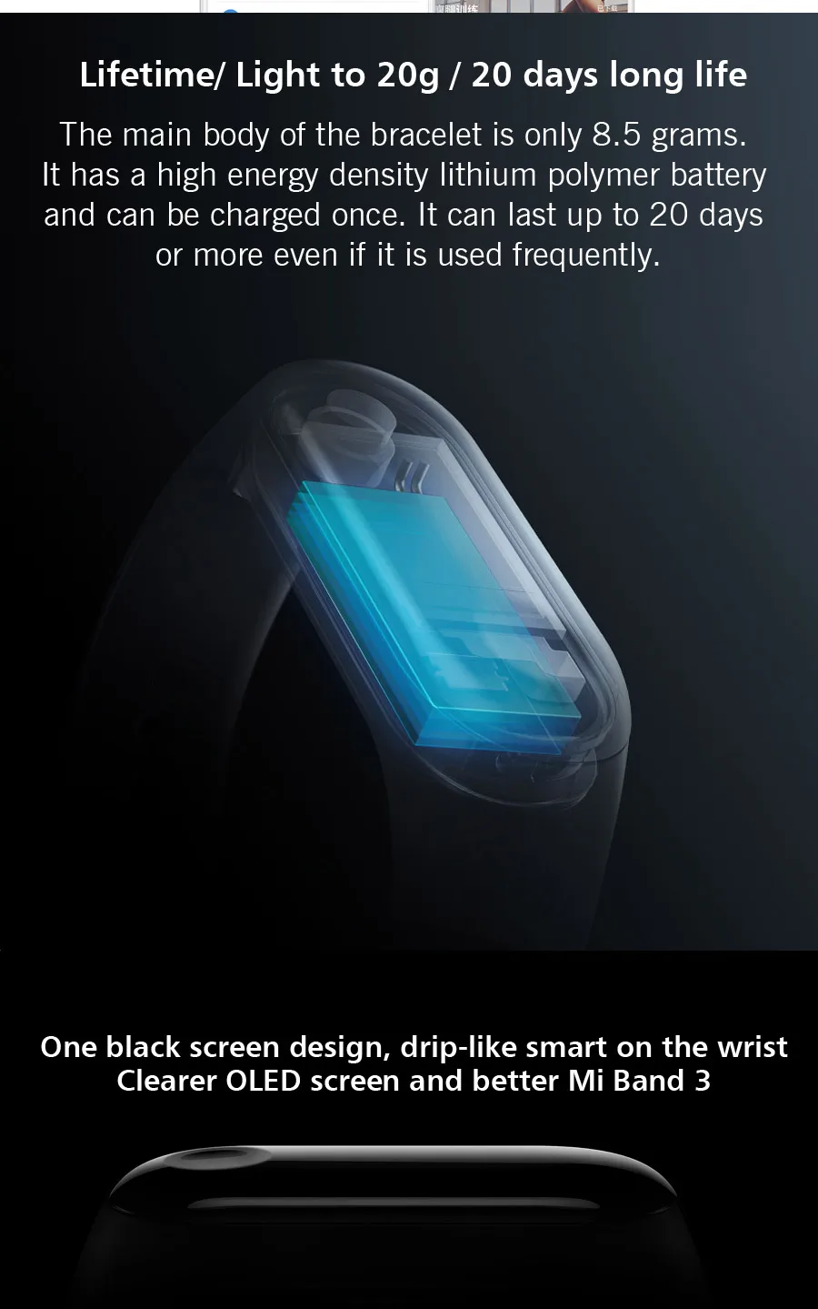 Xiaomi mi Band 3 mi band 3 Смарт-браслет с OLED дисплеем тачпад монитор сердечного ритма Напульсник браслет Xiaomi mi 8