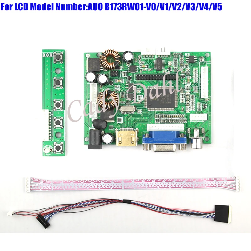 HDMI VGA 2AV аудио видео плата контроллера + 40 контактов Lvds комплекты кабелей для B173RW01
