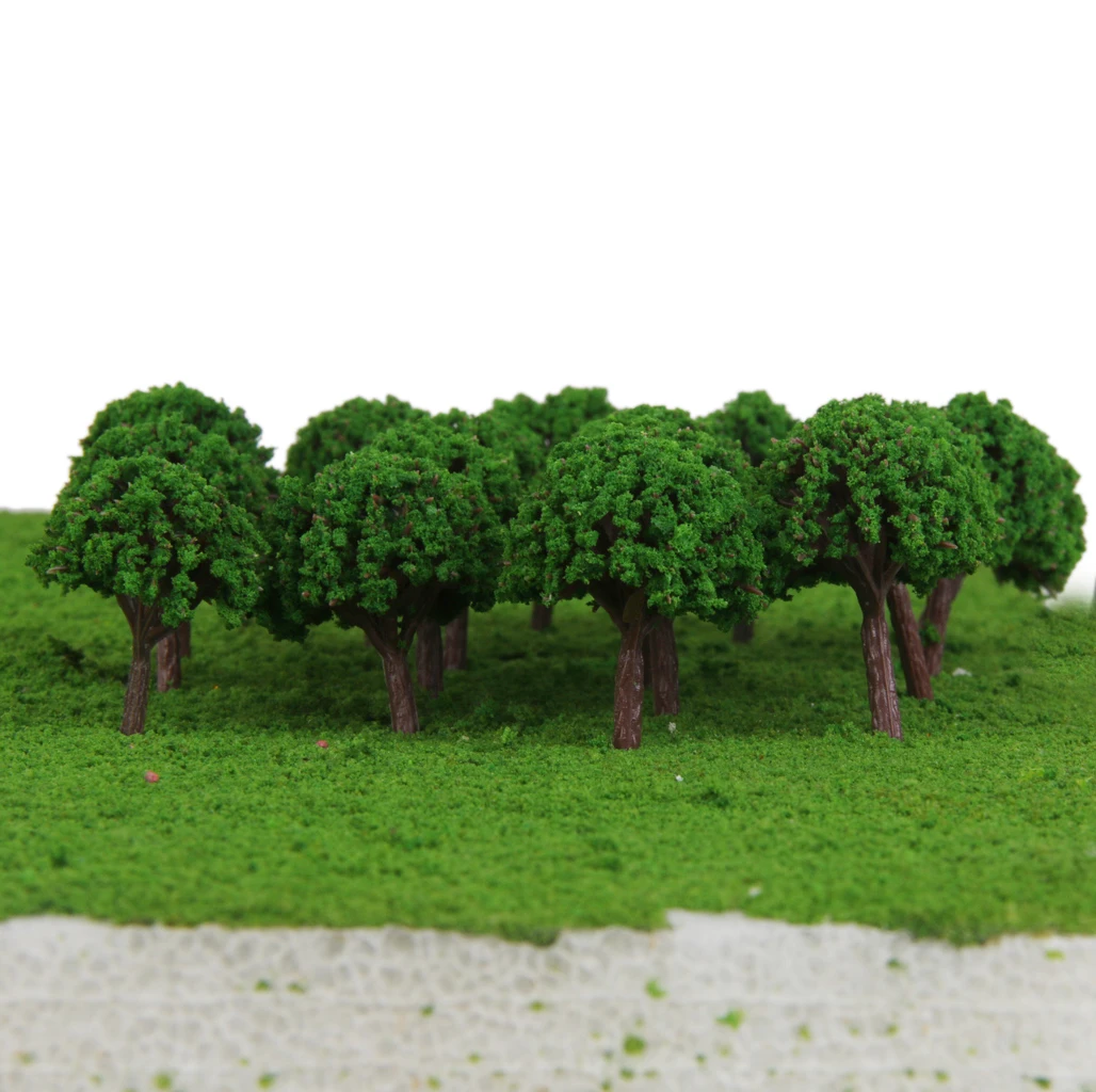 

50pcs Plastic Model Trees Forest Greenery Plants 1:500 Building Kit Park Garden Miniature Landscape Scenery Supplies