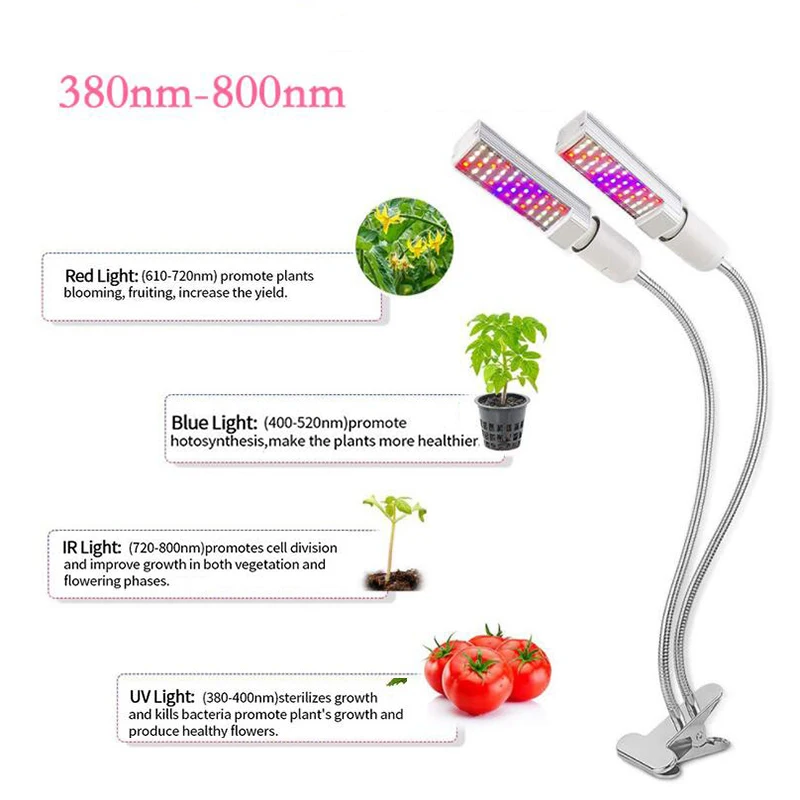2x44 LED Grow Light indoor plants 5V USB таймер фитолампа лампы полный спектр Красный Синий