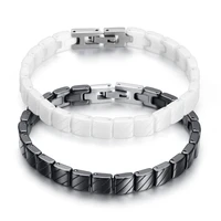 bangles bracelets for women blackwhite ceramic bracelets delicate stainless steel buckle decoration hot sale ceramic jewelry