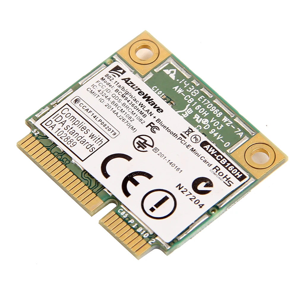 1300 Мбит/с мини PCI-E Wlan карта для Azurewave AW-CB160H 802.11ac/abgn WiFi+ Bluetooth 4,0 Broadcom BCM94360HMB+ 3X IPEX-4 антенны