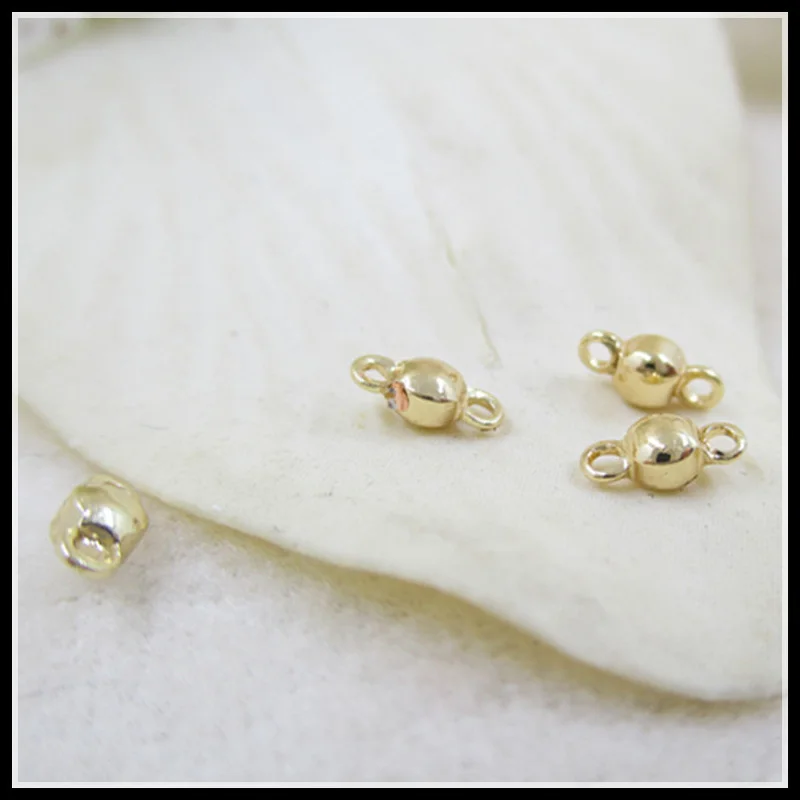 

Gold filled copper gold color round double hole connector bean beads Pendants for jewelry making accessories 2.5mm 20pcs