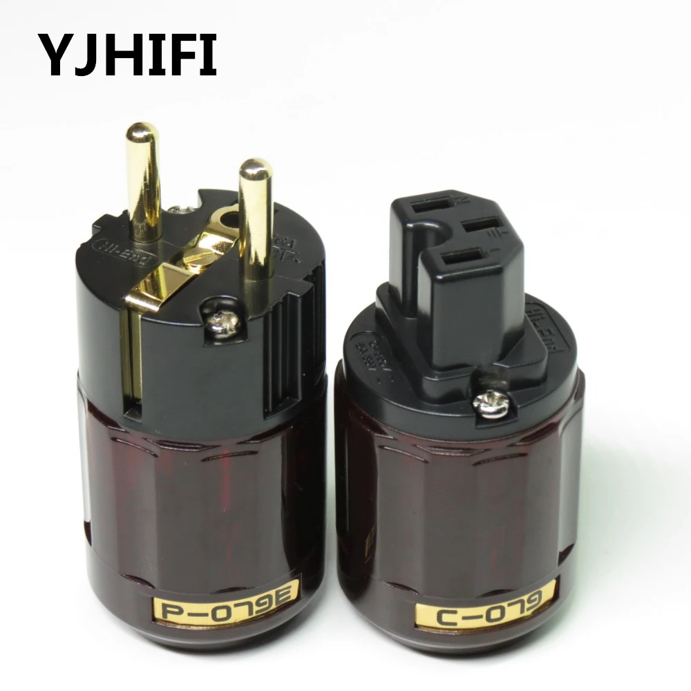 Hi End P 079E + C079 24k позолоченная европейская вилка питания вилки для шнура