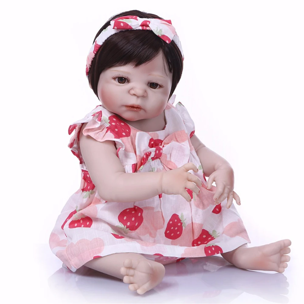 Полностью силиконовая виниловая Кукла Reborn girl Детская кукла игрушка 55 см