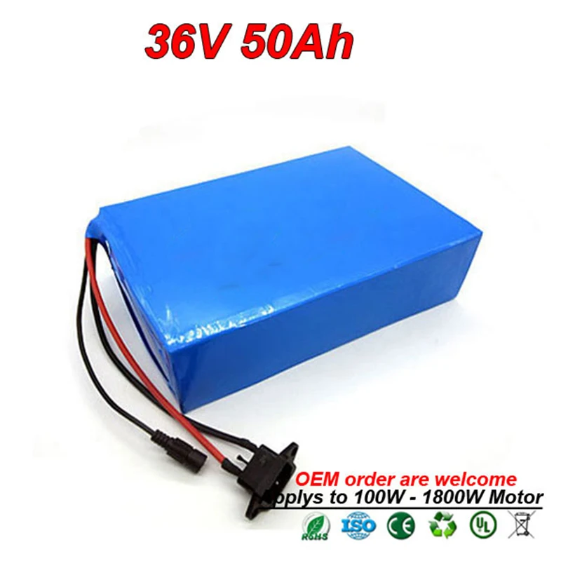 36V 50Ah 1000W 1500W комплект литий-ионный батарей для электровелосипеда Bafang Yamaha Shimano |