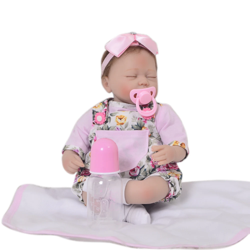 Реалистичная игрушка 17 дюймов Reborn Baby Doll 43 см мягкие силиконовые куклы bebe Hug Girf Menina