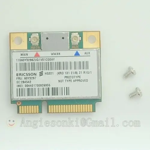 Ericsson H5321GW WWAN мобильный широкополосный 21M 3G Карта 60Y3297 PCIE для lenovo Thinkpad X230 W530 T430 L420 L421