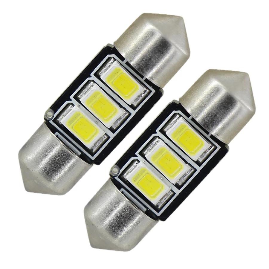 2x для VW Polo Sharan II Touran Touareg Licese Plate белая лампочка 39 мм 3 SMD LED CANBUS без ошибок|error free|error