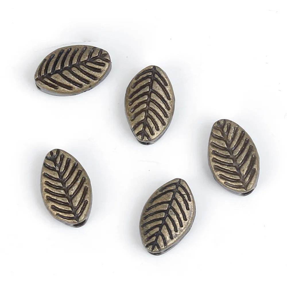 Бусины DoreenBeads из цинкового сплава античная бронза разделитель листьев для