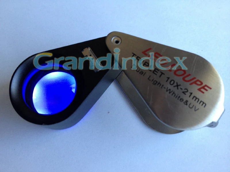 LED лупа триплет 10X 21mm двойной свет белый и УФ GM1021 DP|loupe triplet|led magnifierled loupe triplet |