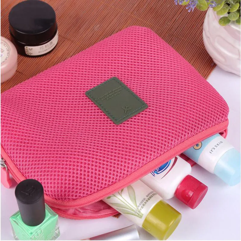 Новые женские сумки для макияжа тканевые косметички на молнии простые