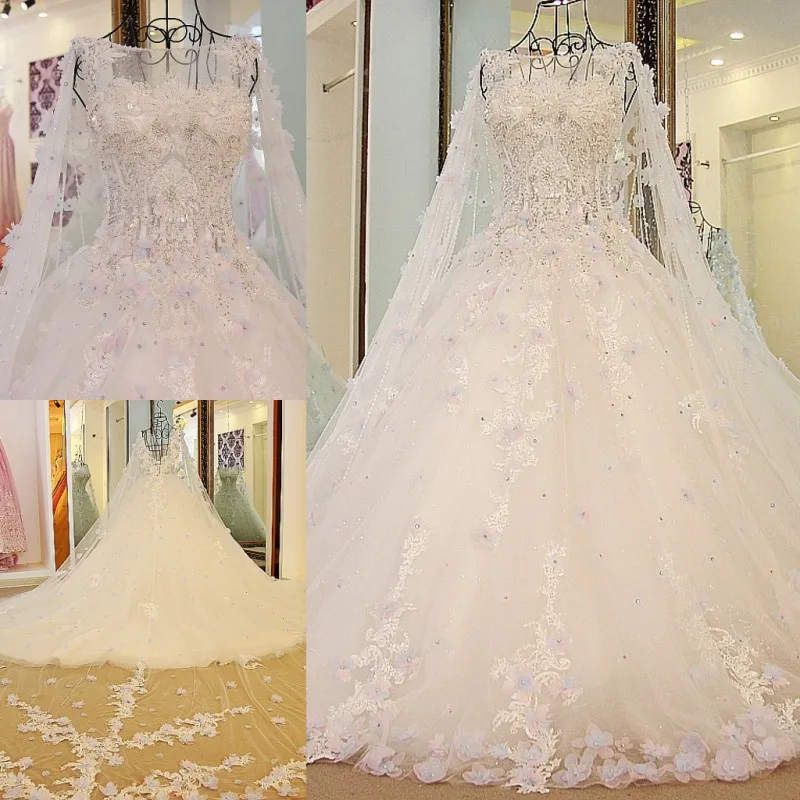 LS54770 роскошное свадебное платье с длинной накидкой бальное фатиновое корсетом