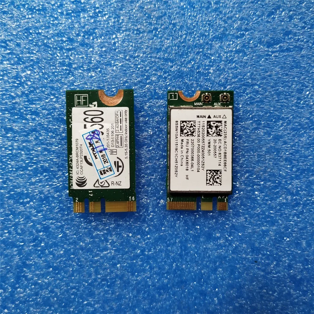 

Broadcom BCM43142 1x1BN+BT4.0 PCIE M.2 WLAN For Lenovo G40 G50 Z50 FRU 04X6018 20200557 WIFI card