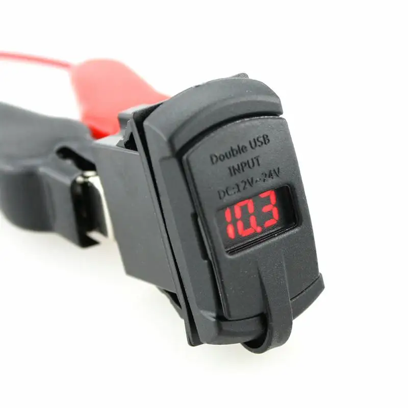 

Charger Adapter for Car Switch On/Off Plant with 5V 4.2A Dual USB Power Socket Red Light