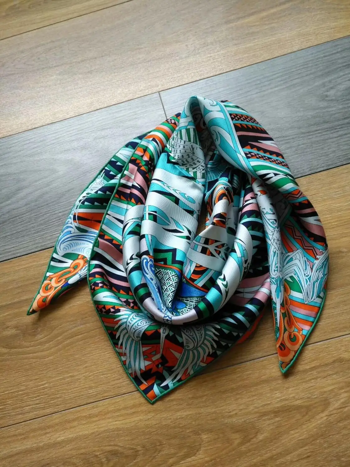 Женский классический шарф из 100% натурального шелка саржевая шаль ручной работы