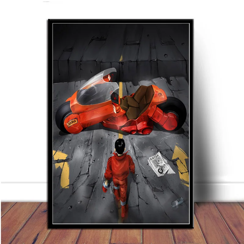 Постер и принты Акира красные бои Япония Аниме Комикс фильм Холст Искусство картина маслом настенные картины для гостиной домашний декор - Цвет: Светло-зеленый