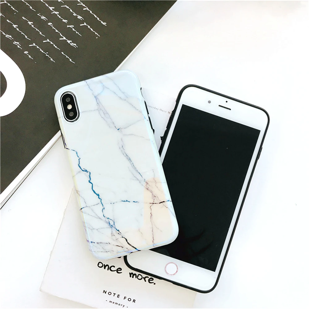 Cases For Iphone 7 The New Marble Texture Phone Case 6 6s 8 X Plus Blu-ray Soft Silica Shock Protection Cover Capa |