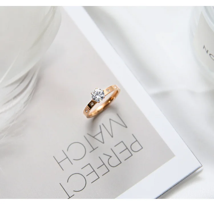 FntYcm розовое золото 1.5ct сердце со стрелами вырезанные кубические цирконии циркония Пасьянс Свадебные обручальные кольца камень с прозрачным для женщин