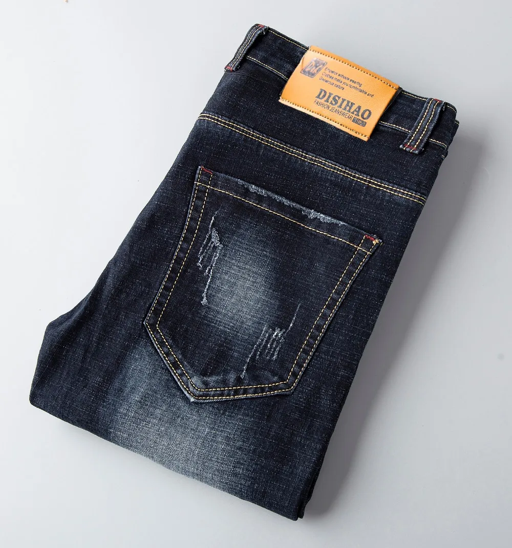 Дизайнерская одежда мужские джинсы стрейч рваные хип хоп джинсы Homme Distressed дизайн мужские тонкие брюки с вышивкой