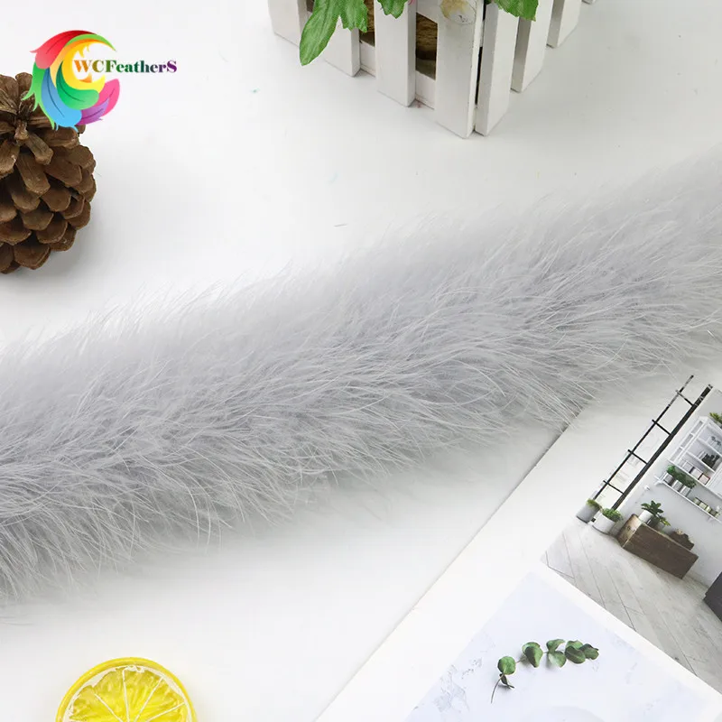 50g Grey 48-50 г 2 метра/шт пушистые перья Боа супер качество красочные боа из пера индейки вечерние/Карнавальные костюмы/рождественские украшения - Цвет: 50g Grey
