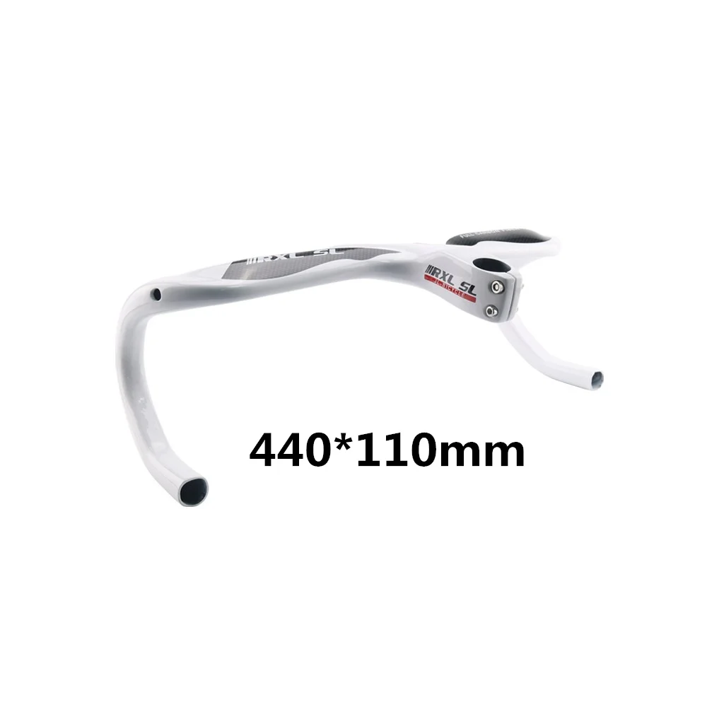 White 440x110 RXL SL углеродный материал руль черный 3 K матовый/глянцевый руль для шоссейного велосипеда Itegrated и Stem ультра-легкий углеродный велосипедный руль - Цвет: White 440x110