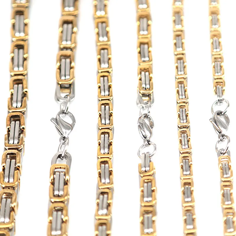 Мужская цепочка серебристого и золотого цвета из нержавеющей стали 316 22 дюйма