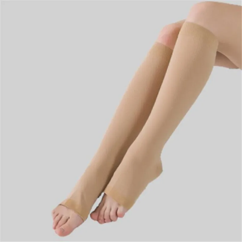 Компрессионные чулки с открытым носком унисекс эластичные носки до колен от