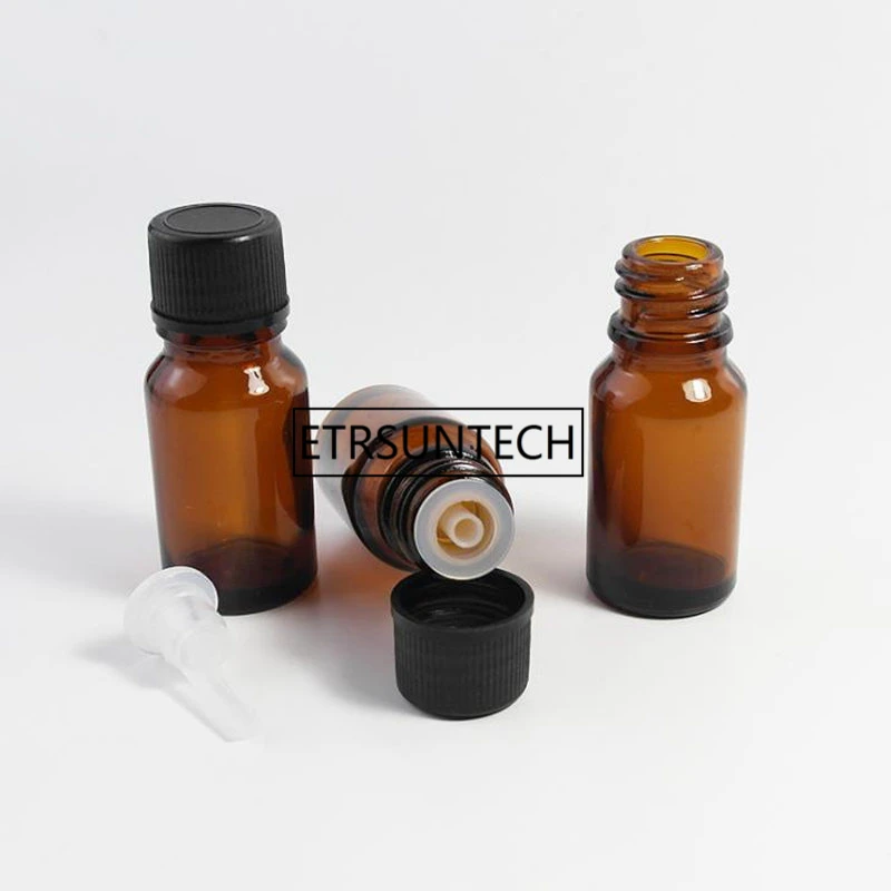 

5ml/10ml Amber Glass Dripper Bottles Empty Sample Vials For Essential Oils Aromatherapy Crafts Travel Storage Bottle F1592