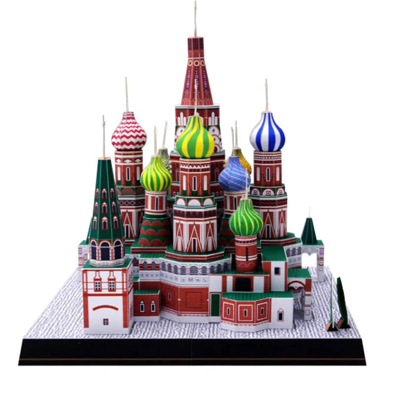 

Бумажная модель в стиле российского собора святого базилика, 3D архитектурное здание, «сделай сам», развивающие игрушки ручной работы, игра-...