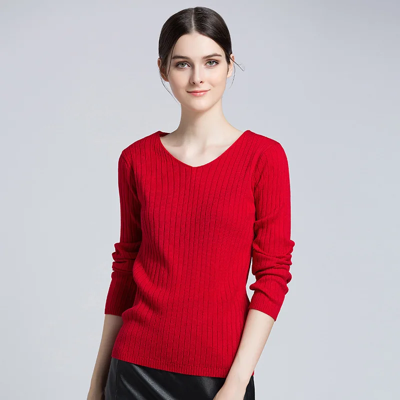 Suvance Autumn Casual Solid 4 Colors Long Sleeves Knitted Quality Pullover Sweaters | Женская одежда