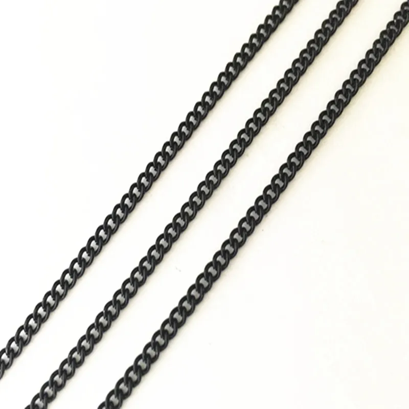 Ожерелье цепочка черного цвета 2мм х 3мм DIY Мини аксессуары подвеска карманных часов на 6,5 футов/лот.