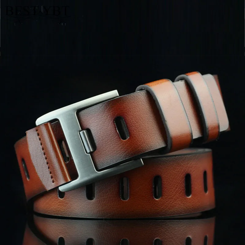 Ремень YBT из искусственной кожи для мужчин широкий ремень с пряжкой сплава в