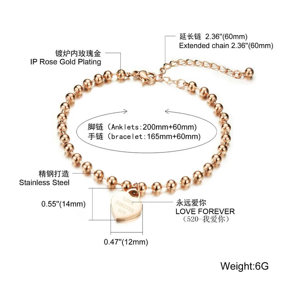 Браслет на ногу из нержавеющей стали в виде сердца | Украшения и аксессуары