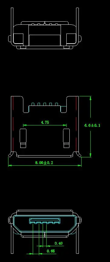 Мини-разъем Micro USB 100 шт. 5-контактный гнездо для сиденья 4 фута с боковой вставной