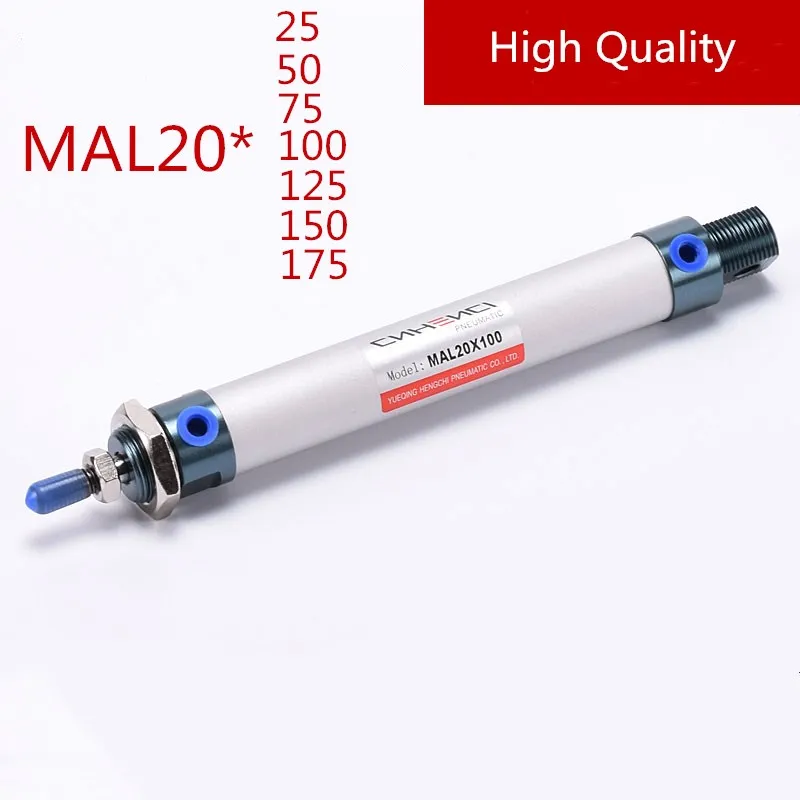 MAL20 * 25/* 50/* 75/* 100/* 125/* 150/* 175 алюминиевый сплав мини цилиндр ТЗА 20 Пневматический