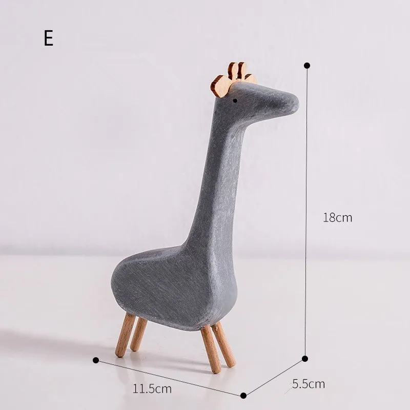 Living Room Decor Nordic Style Decoration Animal Figurines Cartoon Ornaments - Цвет: E