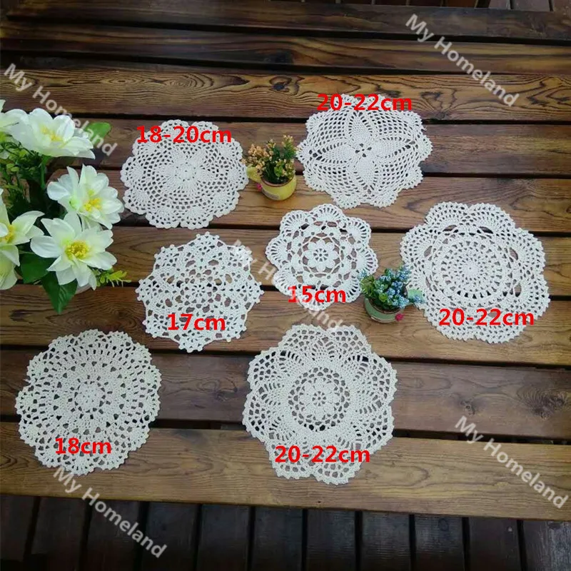 Новый дизайн 7 шт. 100% хлопок ручной работы вязание крючком Doilies для сделай сам