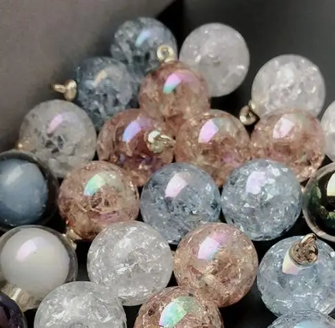cracked color mix 16 мм DIY бусины для украшения дома, бусины кулон красочный Рождественский светильник для украшения деревьев аксессуары - Цвет: cracked color mix
