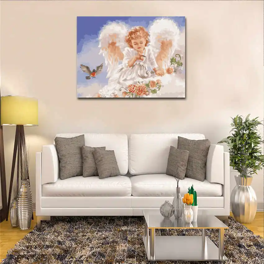 RIHE Angel Girl DIY живопись по номерам настенная художественная картина для гостиной