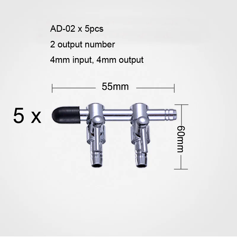 AD02 x 5PCS Воздушный насос, аксессуары из нержавеющей стали, регулятор кислородного переключателя, аквариумный воздушный насос, воздушные компрессоры, Воздушная трубка, присоска - Цвет: AD02 x 5PCS