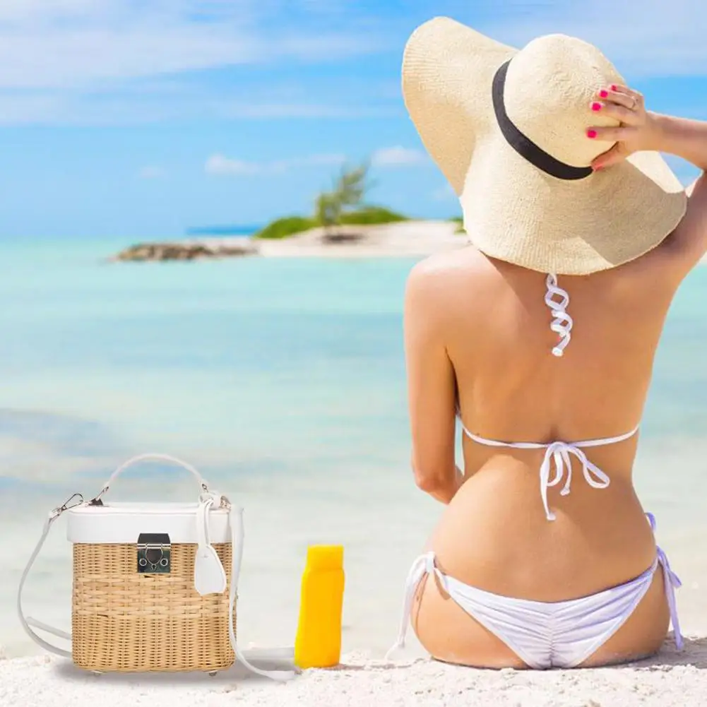 2019 женская сумка кожаный ремешок через плечо ручной работы Тканые круглые