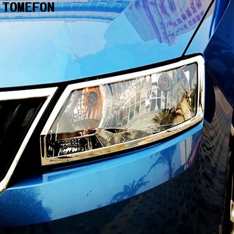 TOMEFON для Skoda Rapid 2014 2015 ABS хромированный передний светильник колпачок наклейка