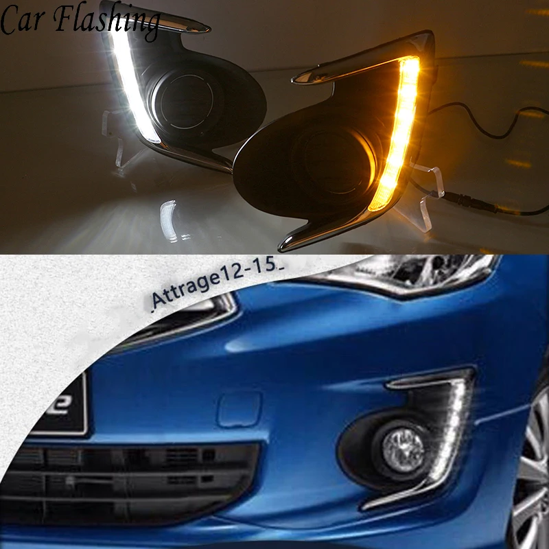 Автомобильная проблесковая 2 шт. LED DRL для Mitsubishi Attrage Mirage G4 2012 2013 2014 2015 2016 2017