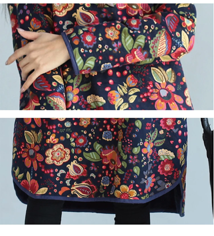 Модель 2016 года новый стиль осень-зима Для женщин Платья для Винтаж принт