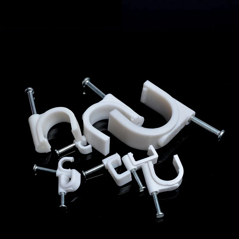 100 шт. 4 мм белый круглый стальной кабель для гвоздей настенный винт зажимы