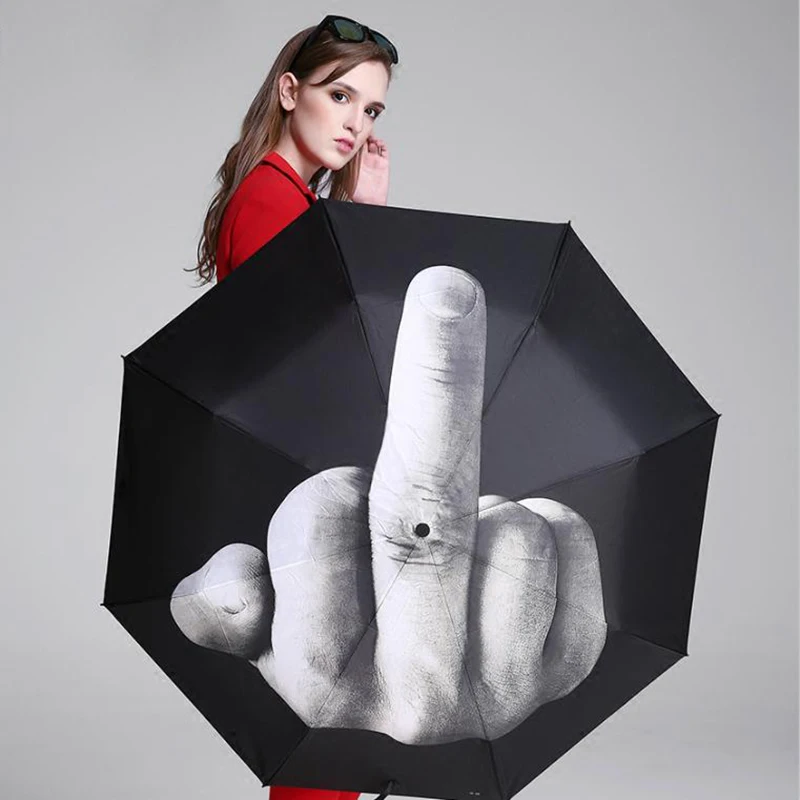 Тренд личности Творческий эрект средний палец презирать зонтик человек