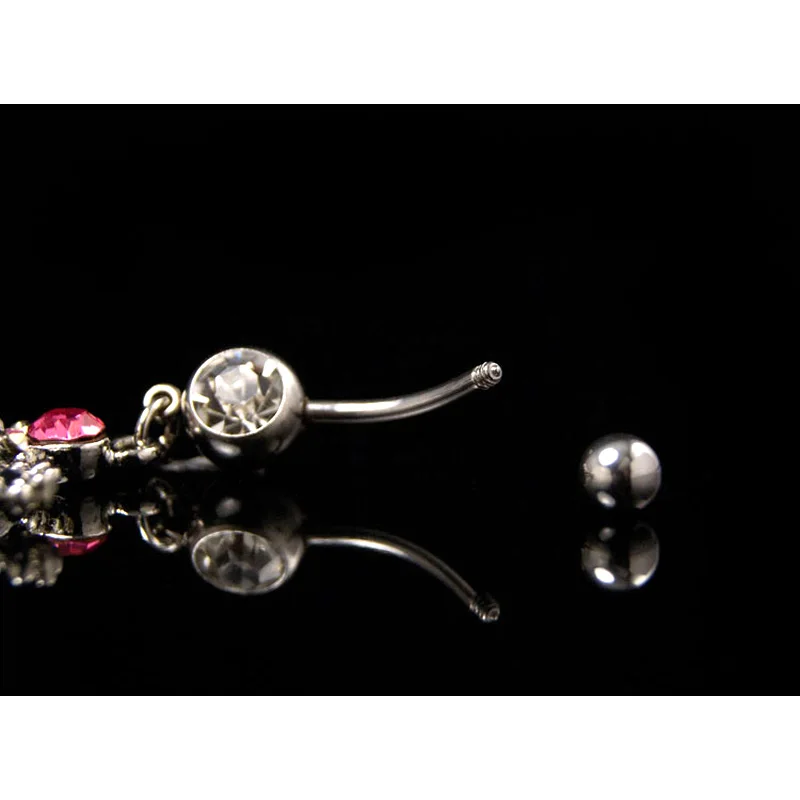 Модный красивый Сияющий драгоценный камень кольцо для живота нажмите кнопку