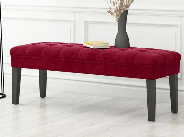 100x40x45cm Red Европейская обувь табурет с сосновым деревом ноги носить диван табурет магазин одежды тест обувь скамейка длинный табурет Кровать Конец табурет - Цвет: 100x40x45cm Red